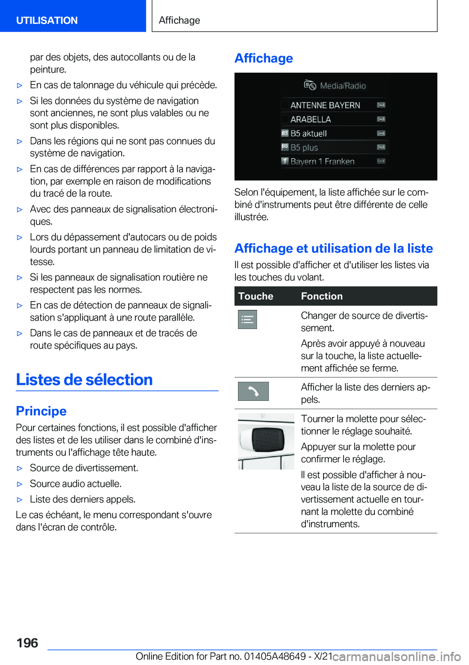 BMW 3 SERIES 2022  Notices Demploi (in French) �p�a�r��d�e�s��o�b�j�e�t�s�,��d�e�s��a�u�t�o�c�o�l�l�a�n�t�s��o�u��d�e��l�a
�p�e�i�n�t�u�r�e�.'x�E�n��c�a�s��d�e��t�a�l�o�n�n�a�g�e��d�u��v�é�h�i�c�u�l�e��q�u�i��p�r�é�c�è�d�e�.&#