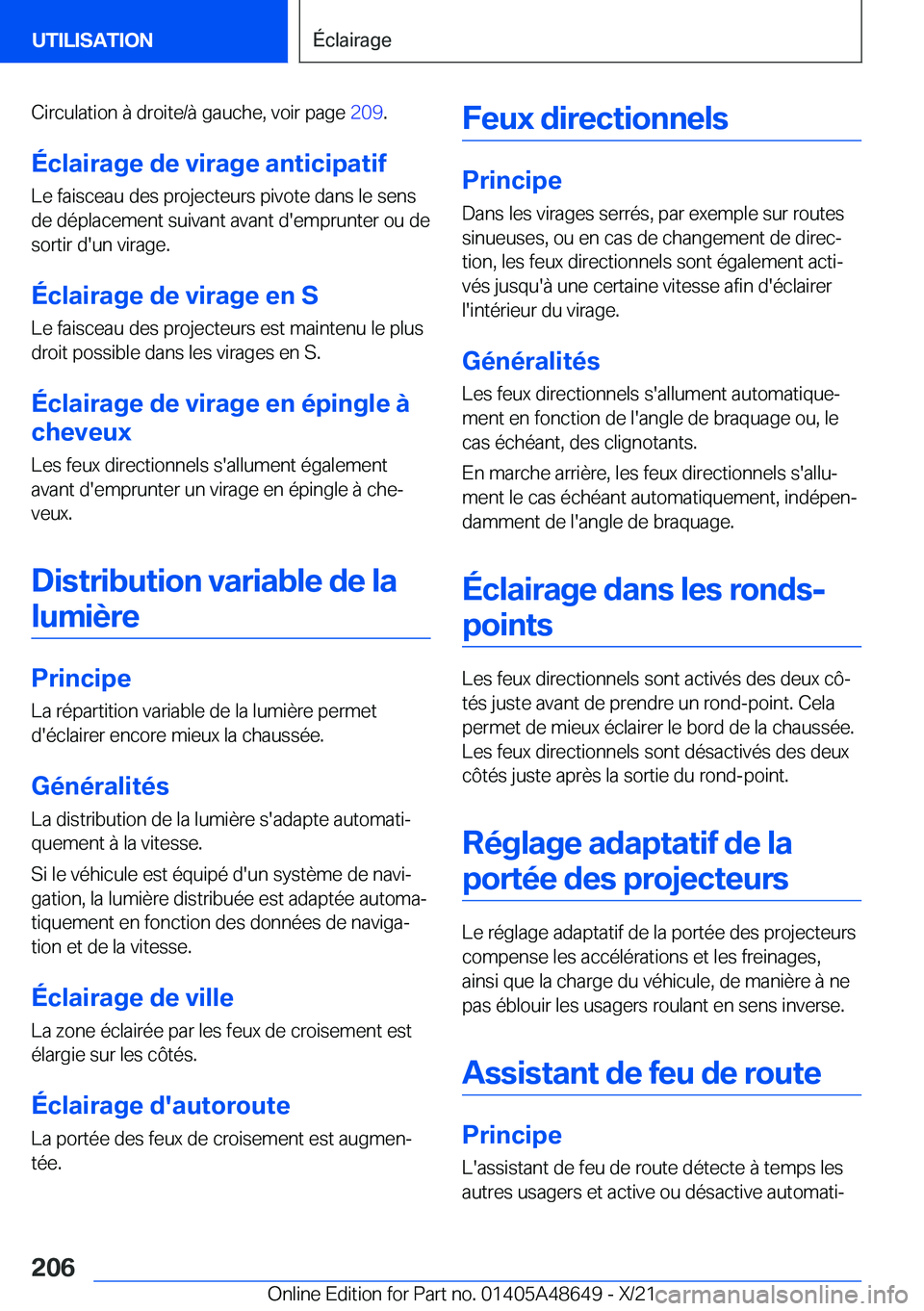 BMW 3 SERIES 2022  Notices Demploi (in French) �C�i�r�c�u�l�a�t�i�o�n��