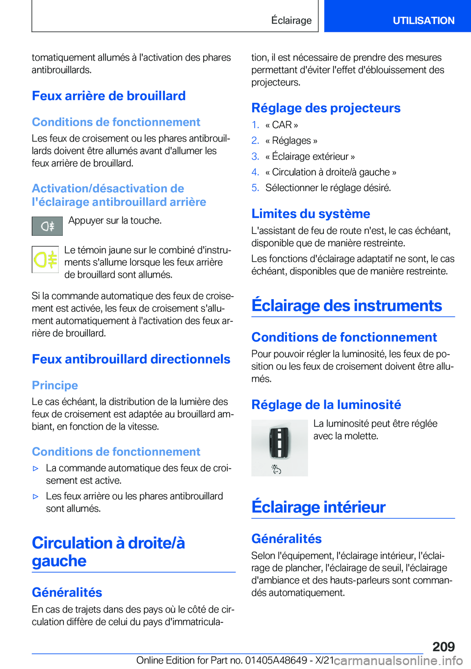 BMW 3 SERIES 2022  Notices Demploi (in French) �t�o�m�a�t�i�q�u�e�m�e�n�t��a�l�l�u�m�é�s��