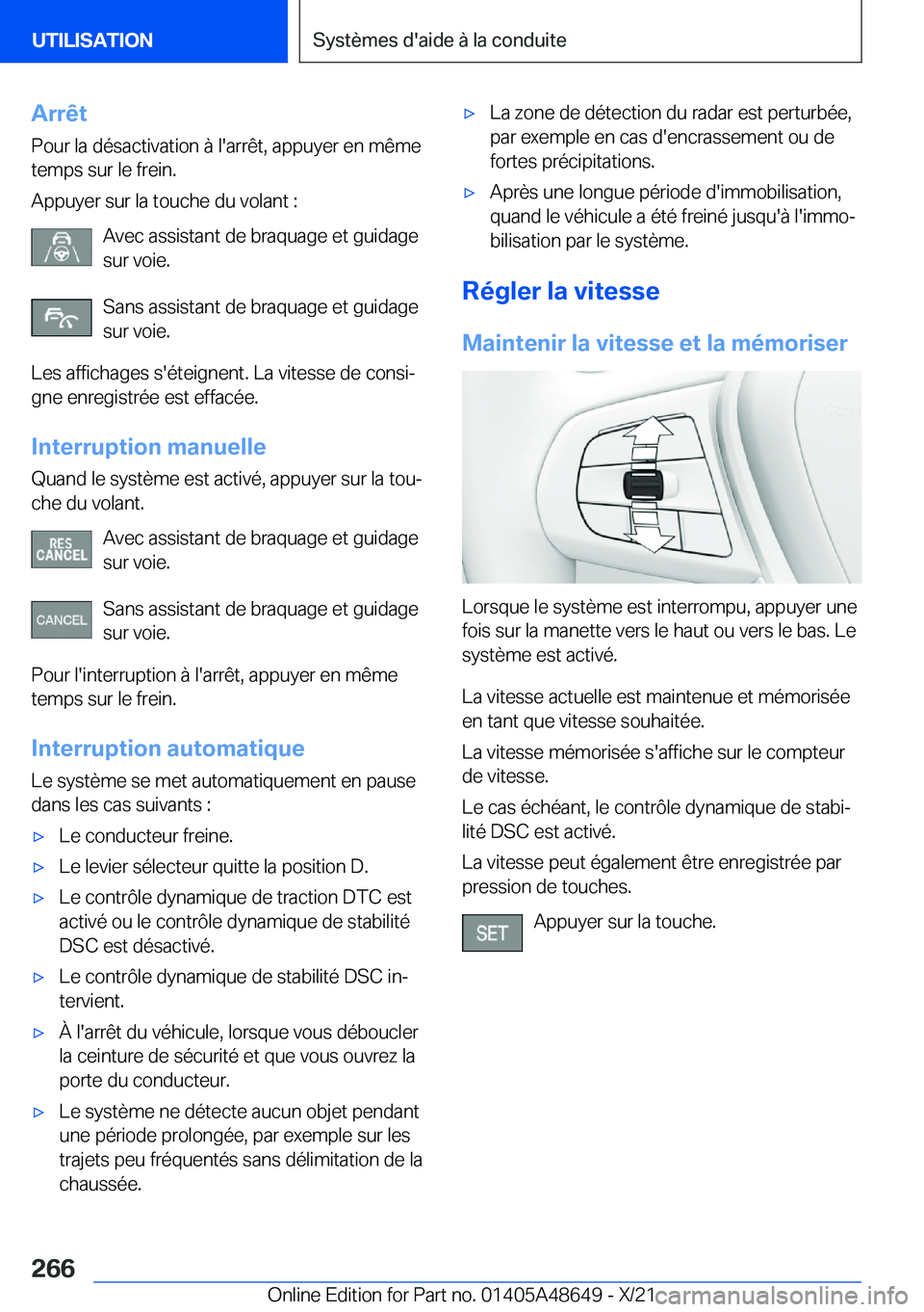 BMW 3 SERIES 2022  Notices Demploi (in French) �A�r�r�ê�t�P�o�u�r��l�a��d�é�s�a�c�t�i�v�a�t�i�o�n��