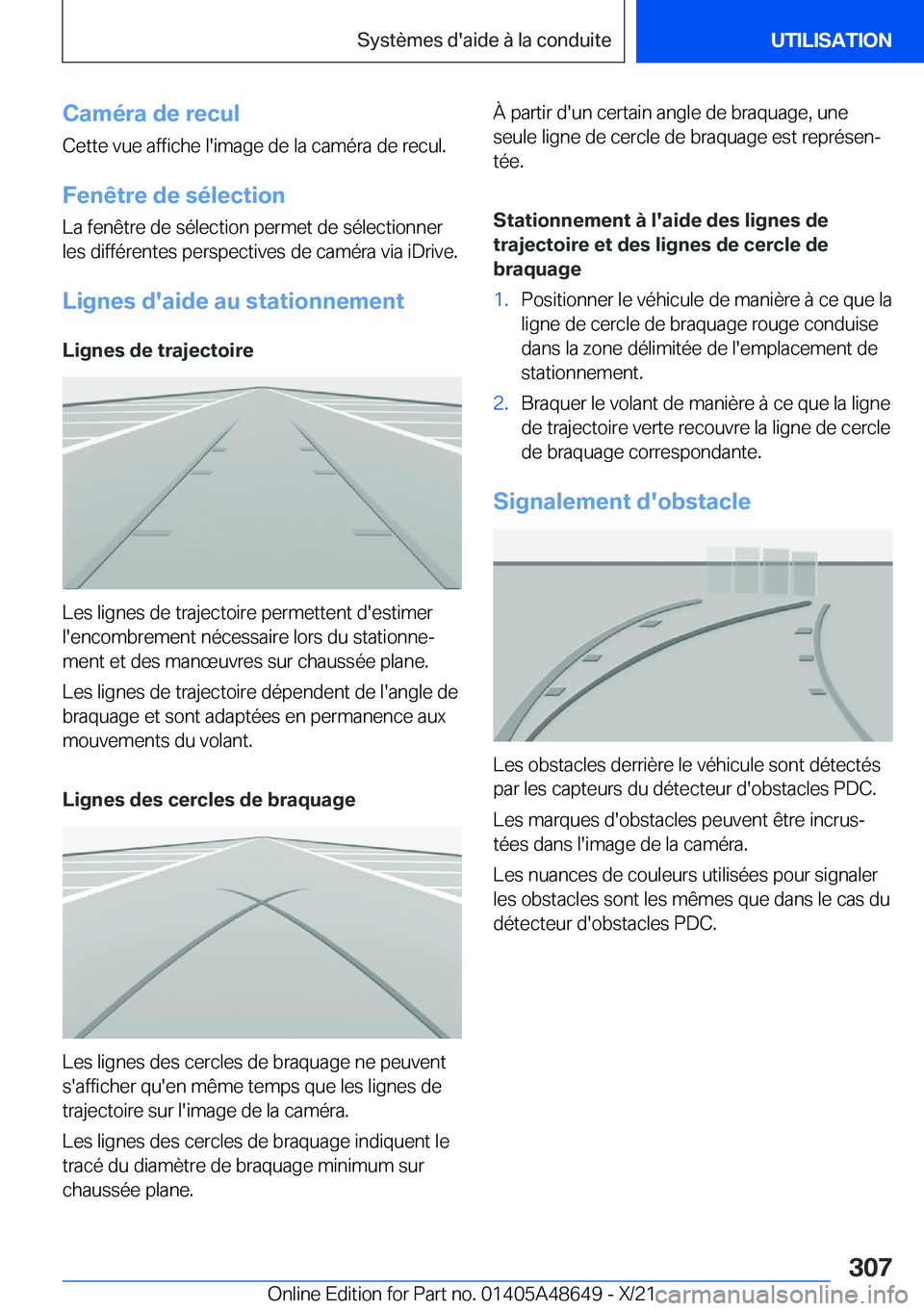 BMW 3 SERIES 2022  Notices Demploi (in French) �C�a�m�é�r�a��d�e��r�e�c�u�l�C�e�t�t�e��v�u�e��a�f�f�i�c�h�e��l�'�i�m�a�g�e��d�e��l�a��c�a�m�é�r�a��d�e��r�e�c�u�l�.
�F�e�n�ê�t�r�e��d�e��s�é�l�e�c�t�i�o�n �L�a��f�e�n�ê�t�r�e��
