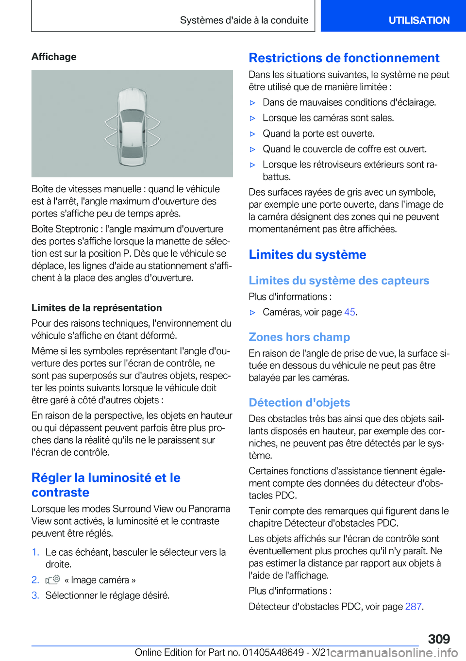 BMW 3 SERIES 2022  Notices Demploi (in French) �A�f�f�i�c�h�a�g�e
�B�o�