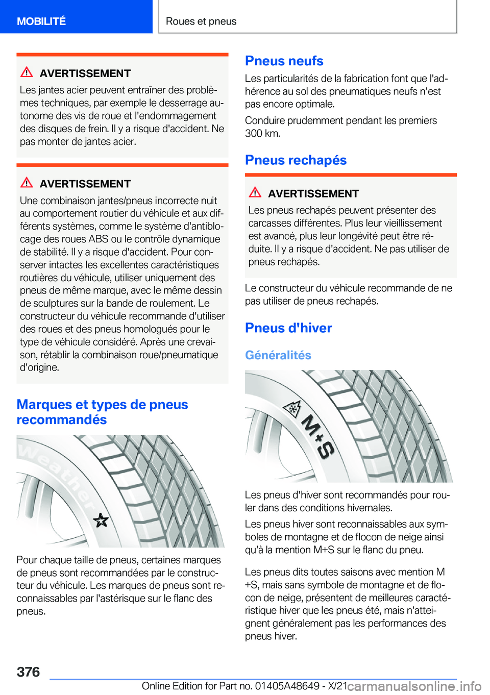 BMW 3 SERIES 2022  Notices Demploi (in French) �A�V�E�R�T�I�S�S�E�M�E�N�T
�L�e�s��j�a�n�t�e�s��a�c�i�e�r��p�e�u�v�e�n�t��e�n�t�r�a�