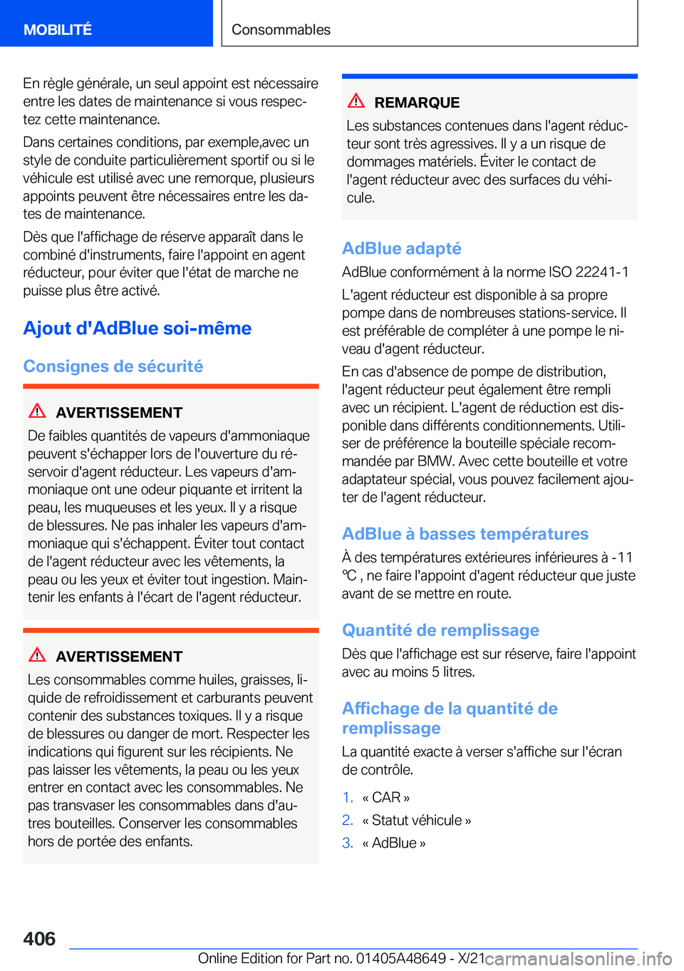 BMW 3 SERIES 2022  Notices Demploi (in French) �E�n��r�è�g�l�e��g�é�n�é�r�a�l�e�,��u�n��s�e�u�l��a�p�p�o�i�n�t��e�s�t��n�é�c�e�s�s�a�i�r�e
�e�n�t�r�e��l�e�s��d�a�t�e�s��d�e��m�a�i�n�t�e�n�a�n�c�e��s�i��v�o�u�s��r�e�s�p�e�cj
�t�e