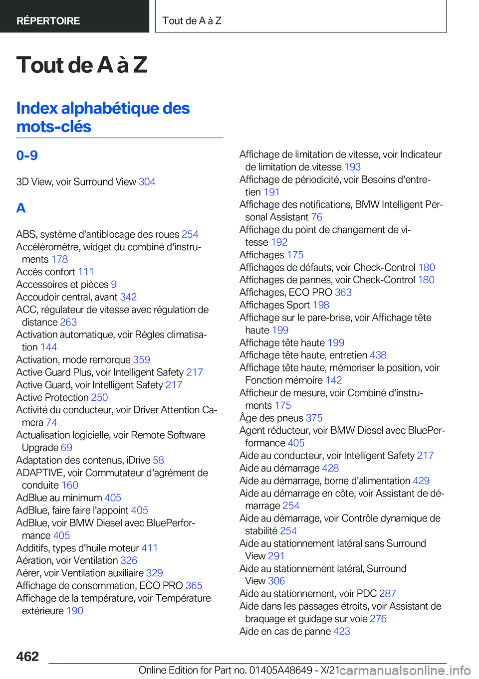 BMW 3 SERIES 2022  Notices Demploi (in French) �T�o�u�t��d�e��A��
