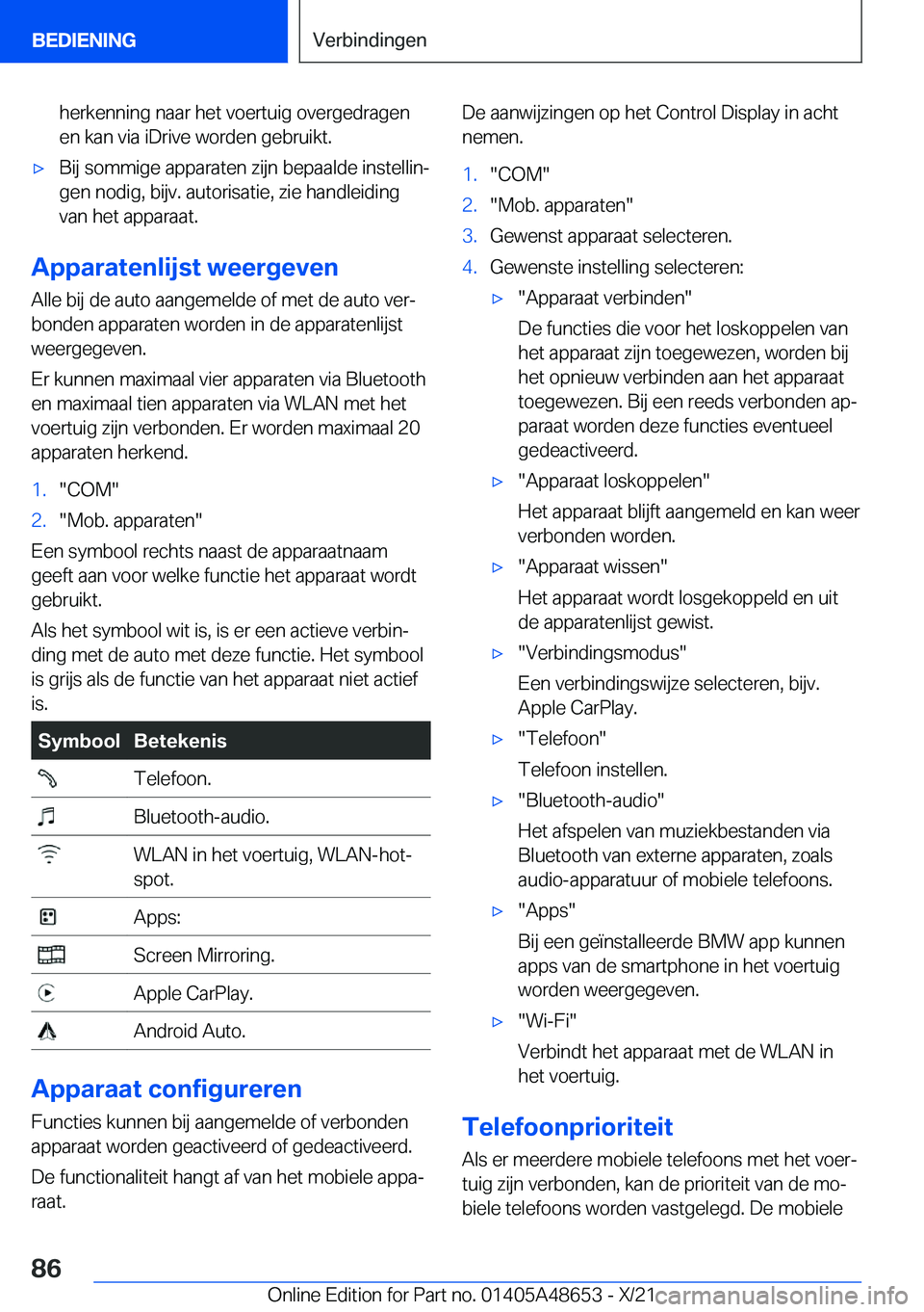 BMW 3 SERIES 2022  Instructieboekjes (in Dutch) �h�e�r�k�e�n�n�i�n�g��n�a�a�r��h�e�t��v�o�e�r�t�u�i�g��o�v�e�r�g�e�d�r�a�g�e�n
�e�n��k�a�n��v�i�a��i�D�r�i�v�e��w�o�r�d�e�n��g�e�b�r�u�i�k�t�.'x�B�i�j��s�o�m�m�i�g�e��a�p�p�a�r�a�t�e�n�
