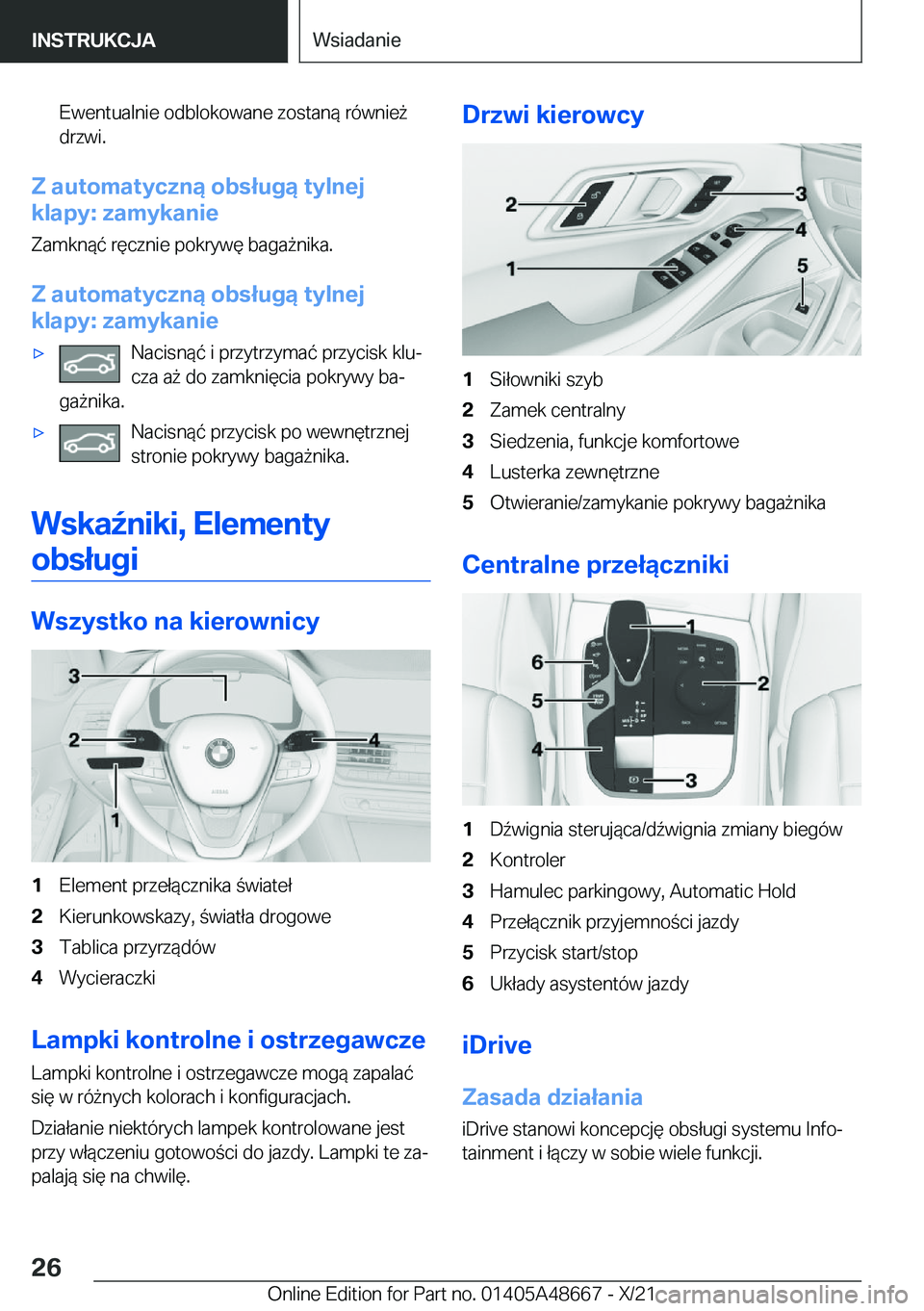 BMW 3 SERIES 2022  Instrukcja obsługi (in Polish) �E�w�e�n�t�u�a�l�n�i�e��o�d�b�l�o�k�o�w�a�n�e��z�o�s�t�a�n�