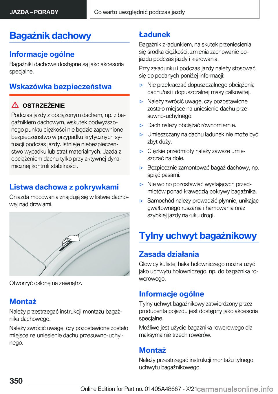 BMW 3 SERIES 2022  Instrukcja obsługi (in Polish) �B�a�g�a9�n�i�k��d�a�c�h�o�w�y
�I�n�f�o�r�m�a�c�j�e��o�g�