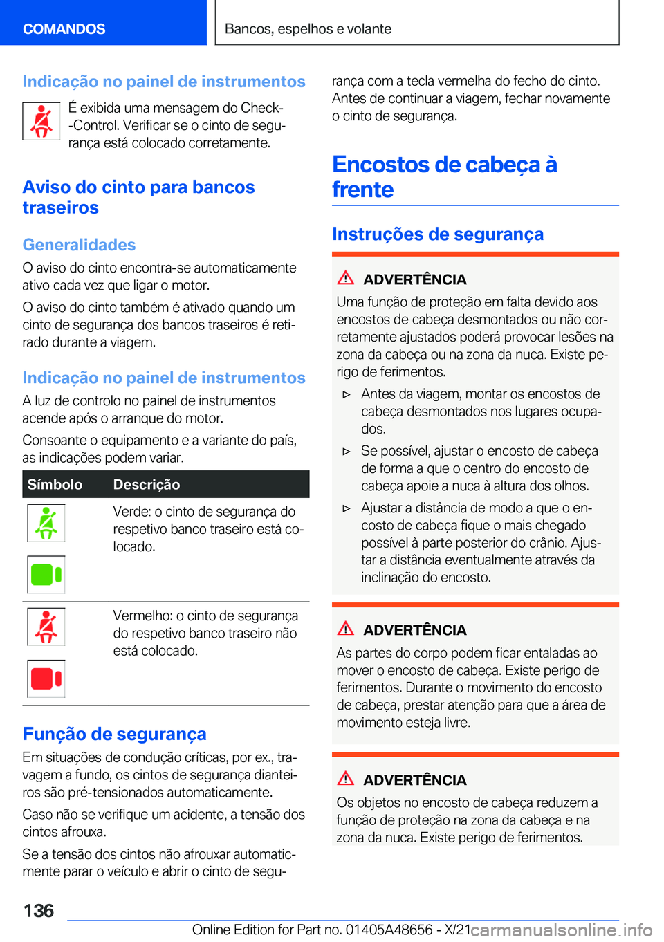 BMW 3 SERIES 2022  Manual do condutor (in Portuguese) �I�n�d�i�c�a�