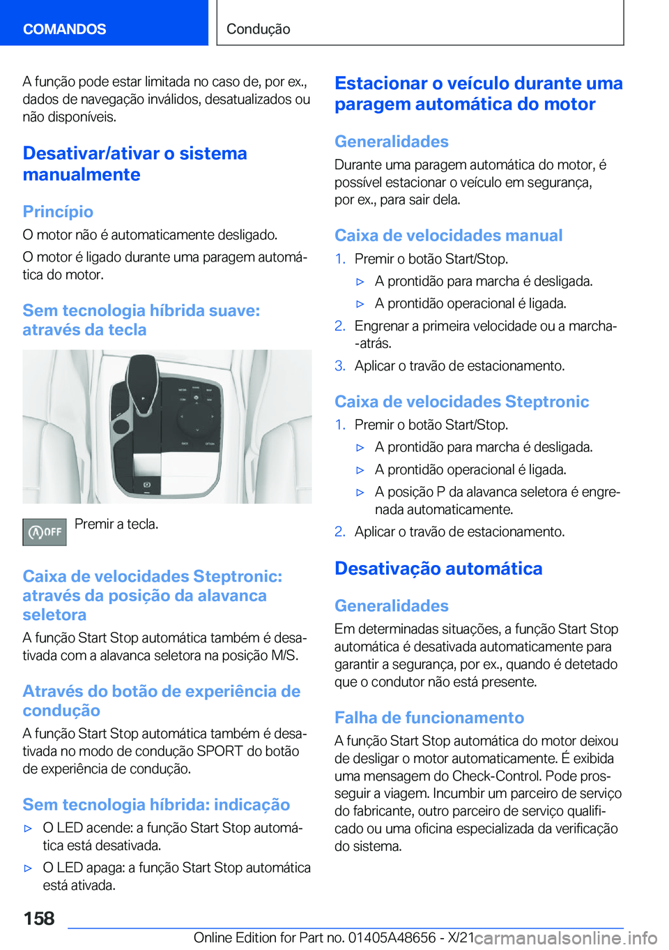 BMW 3 SERIES 2022  Manual do condutor (in Portuguese) �A��f�u�n�