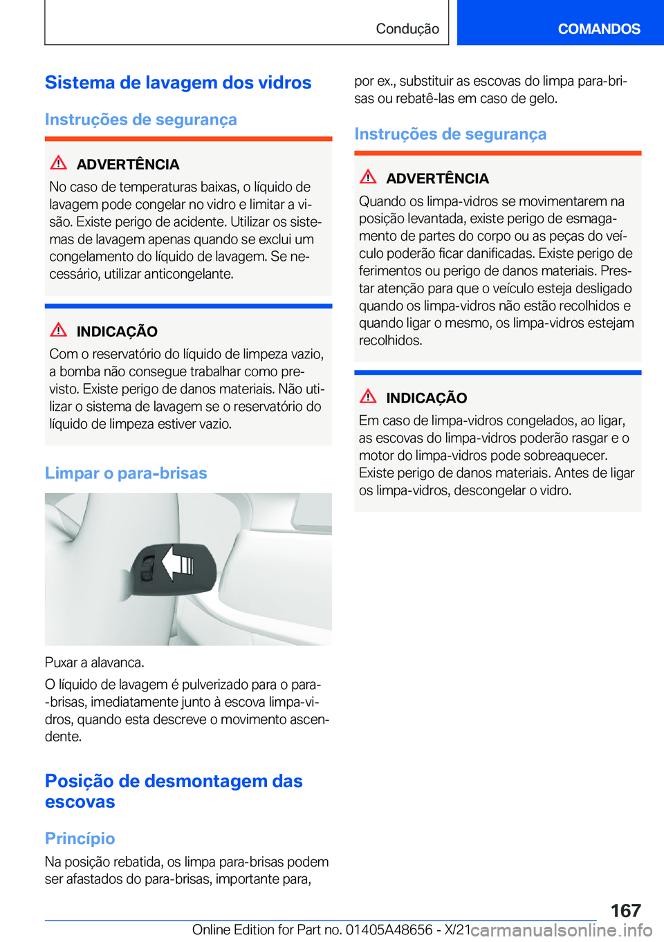 BMW 3 SERIES 2022  Manual do condutor (in Portuguese) �S�i�s�t�e�m�a��d�e��l�a�v�a�g�e�m��d�o�s��v�i�d�r�o�s�I�n�s�t�r�u�