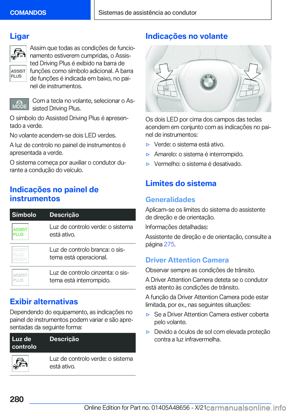 BMW 3 SERIES 2022  Manual do condutor (in Portuguese) �L�i�g�a�r�A�s�s�i�m��q�u�e��t�o�d�a�s��a�s��c�o�n�d�i�