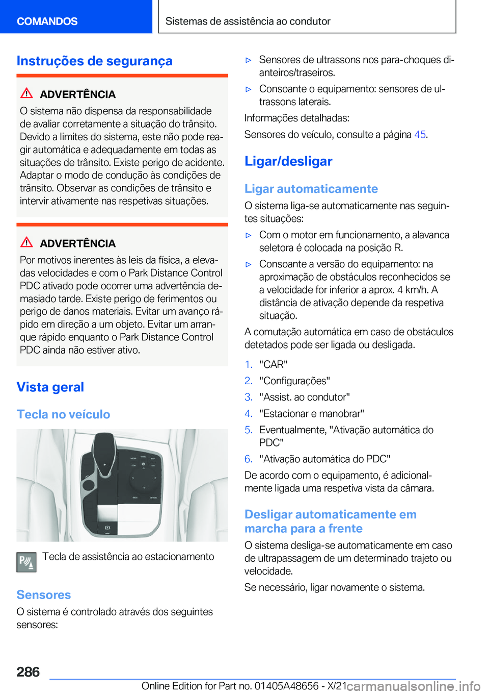 BMW 3 SERIES 2022  Manual do condutor (in Portuguese) �I�n�s�t�r�u�