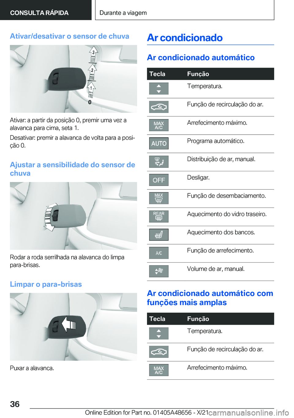 BMW 3 SERIES 2022  Manual do condutor (in Portuguese) �A�t�i�v�a�r�/�d�e�s�a�t�i�v�a�r��o��s�e�n�s�o�r��d�e��c�h�u�v�a
�A�t�i�v�a�r�:��a��p�a�r�t�i�r��d�a��p�o�s�i�