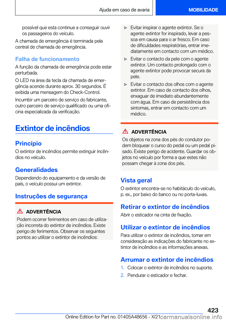 BMW 3 SERIES 2022  Manual do condutor (in Portuguese) �p�o�s�s�