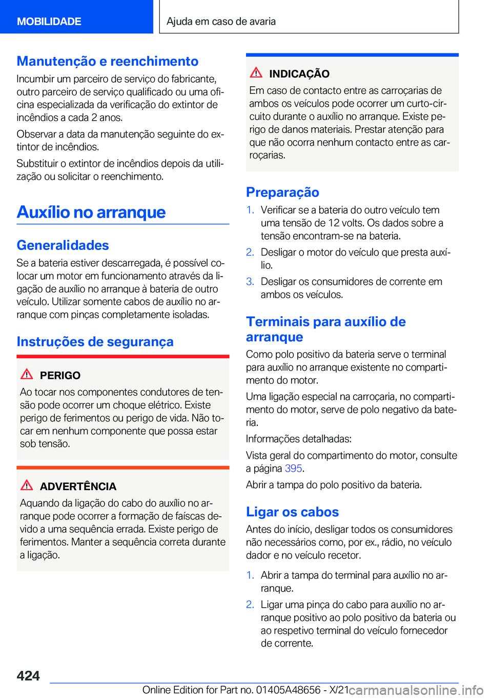 BMW 3 SERIES 2022  Manual do condutor (in Portuguese) �M�a�n�u�t�e�n�