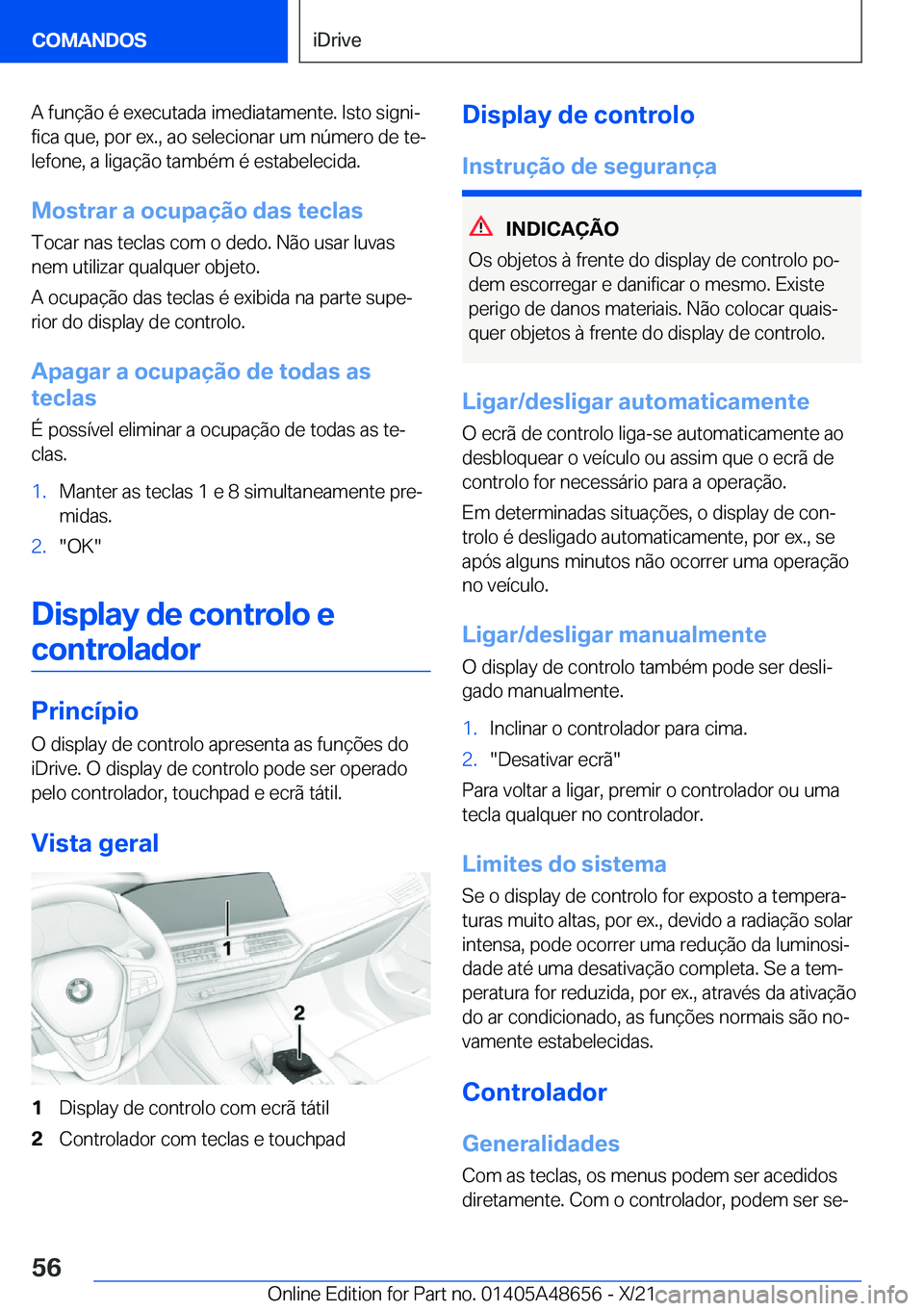 BMW 3 SERIES 2022  Manual do condutor (in Portuguese) �A��f�u�n�