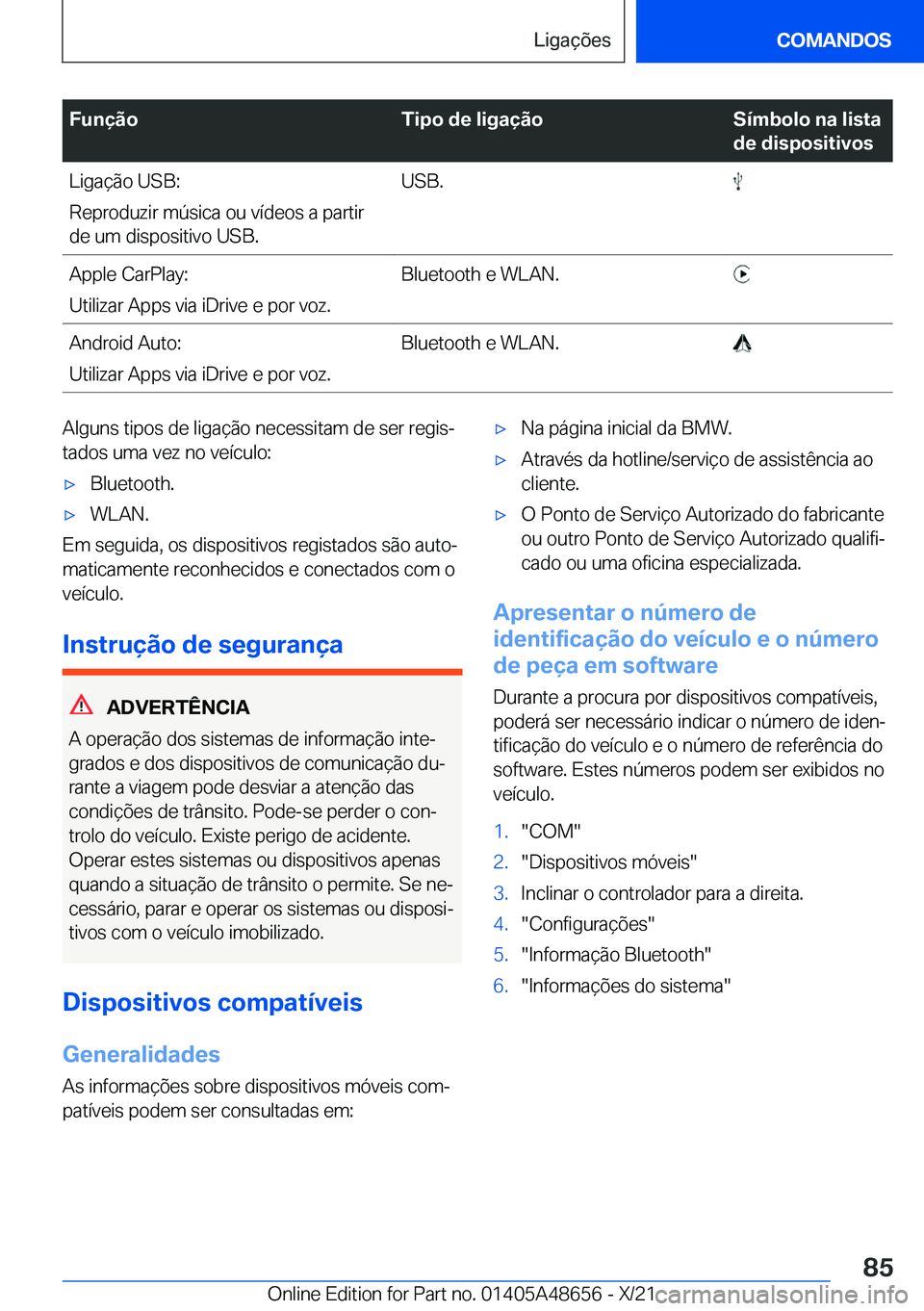 BMW 3 SERIES 2022  Manual do condutor (in Portuguese) �F�u�n�