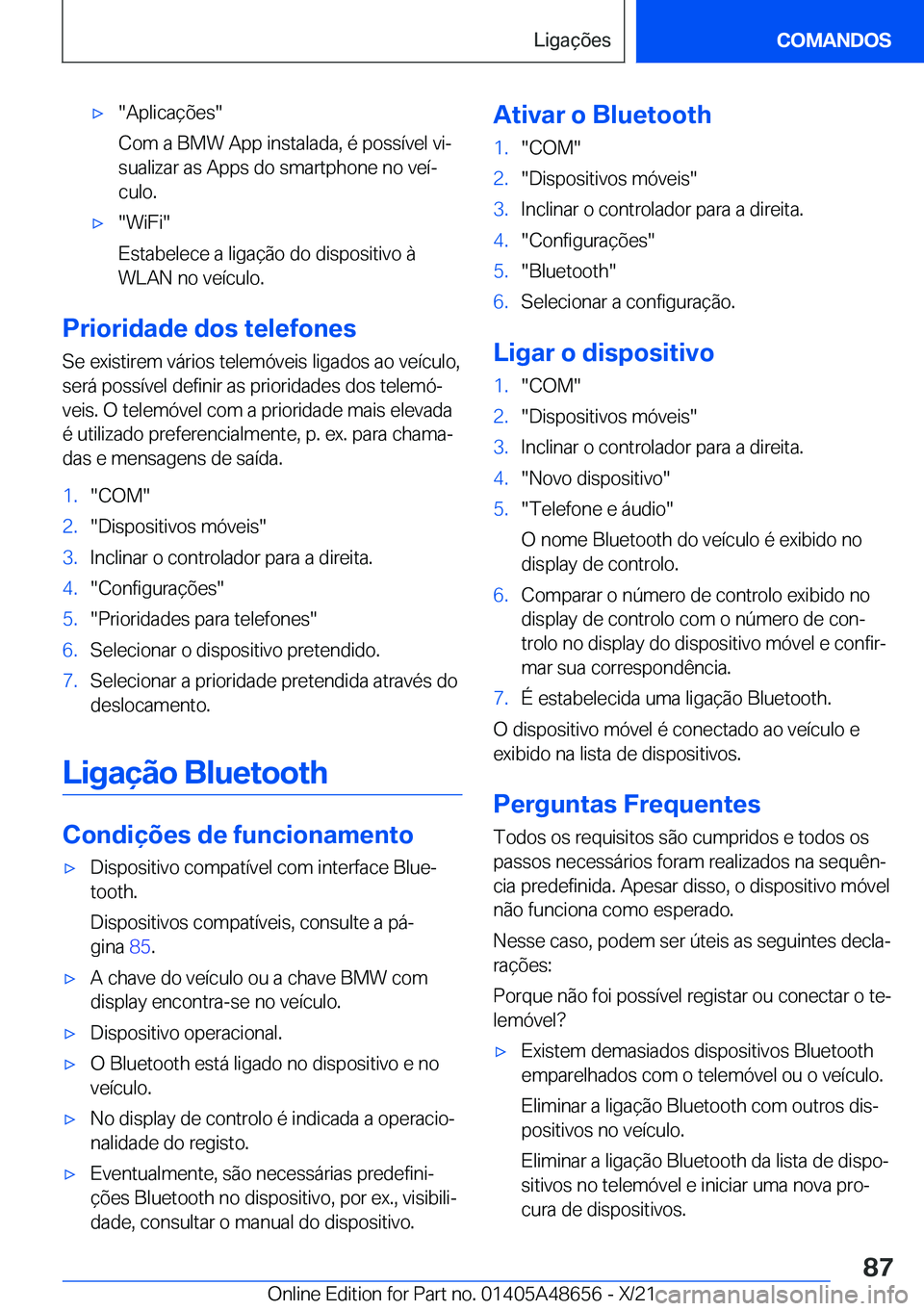BMW 3 SERIES 2022  Manual do condutor (in Portuguese) x��A�p�l�i�c�a�