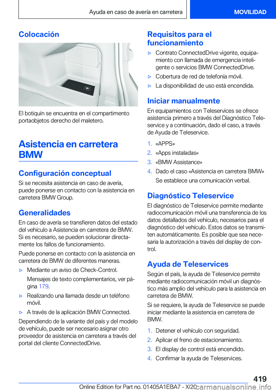 BMW 3 SERIES 2021  Manuales de Empleo (in Spanish) �C�o�l�o�c�a�c�i�