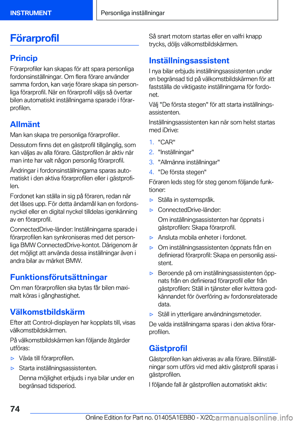 BMW 3 SERIES 2021  InstruktionsbÖcker (in Swedish) �F�