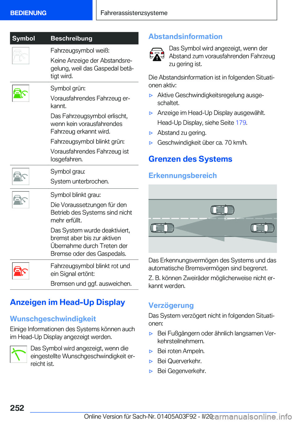 BMW 3 SERIES 2020  Betriebsanleitungen (in German) �S�y�m�b�o�l�B�e�s�c�h�r�e�i�b�u�n�g�F�a�h�r�z�e�u�g�s�y�m�b�o�l��w�e�i�