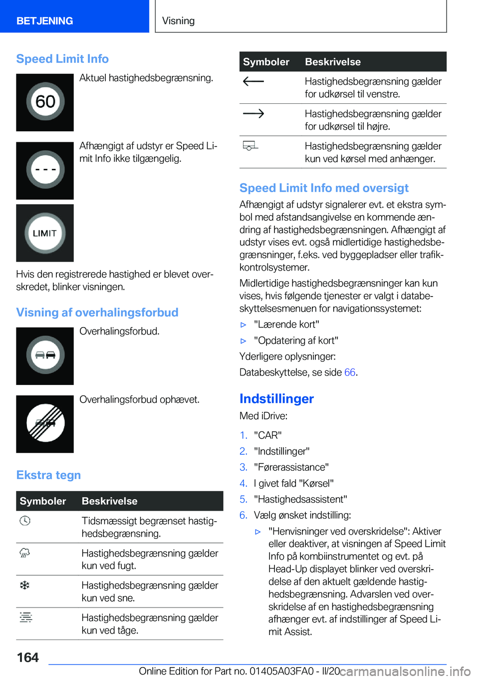 BMW 3 SERIES 2020  InstruktionsbØger (in Danish) �S�p�e�e�d��L�i�m�i�t��I�n�f�o�A�k�t�u�e�l��h�a�s�t�i�g�h�e�d�s�b�e�g�r�æ�n�s�n�i�n�g�.
�A�f�h�æ�n�g�i�g�t��a�f��u�d�s�t�y�r��e�r��S�p�e�e�d��L�ij�m�i�t��I�n�f�o��i�k�k�e��t�i�l�g�æ�n�g