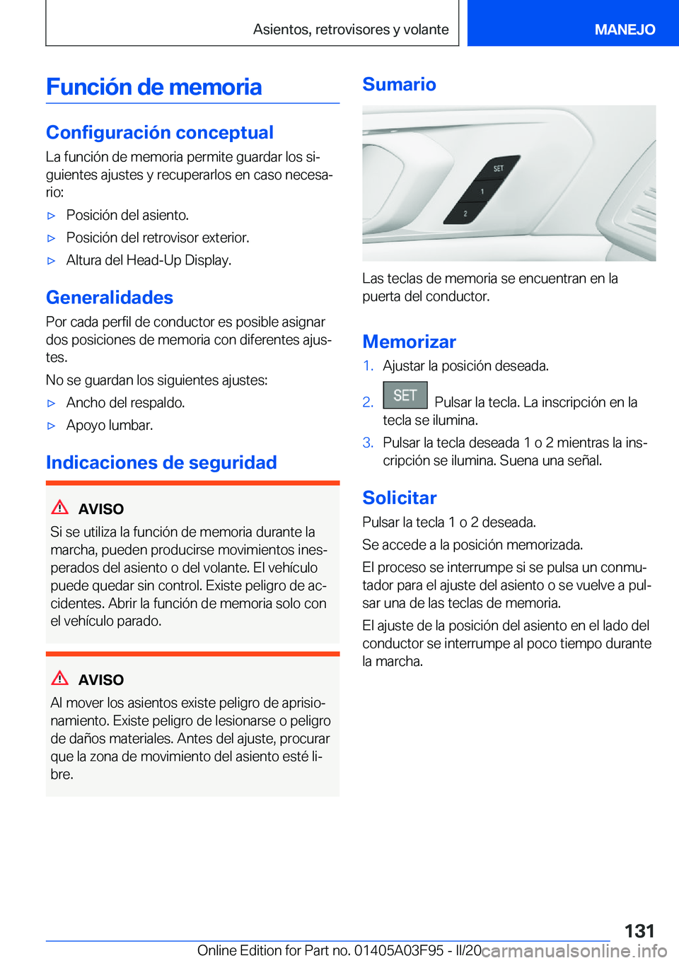 BMW 3 SERIES 2020  Manuales de Empleo (in Spanish) �F�u�n�c�i�