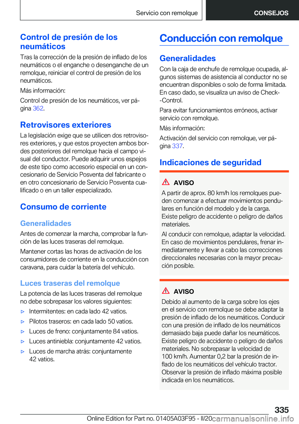 BMW 3 SERIES 2020  Manuales de Empleo (in Spanish) �C�o�n�t�r�o�l��d�e��p�r�e�s�i�