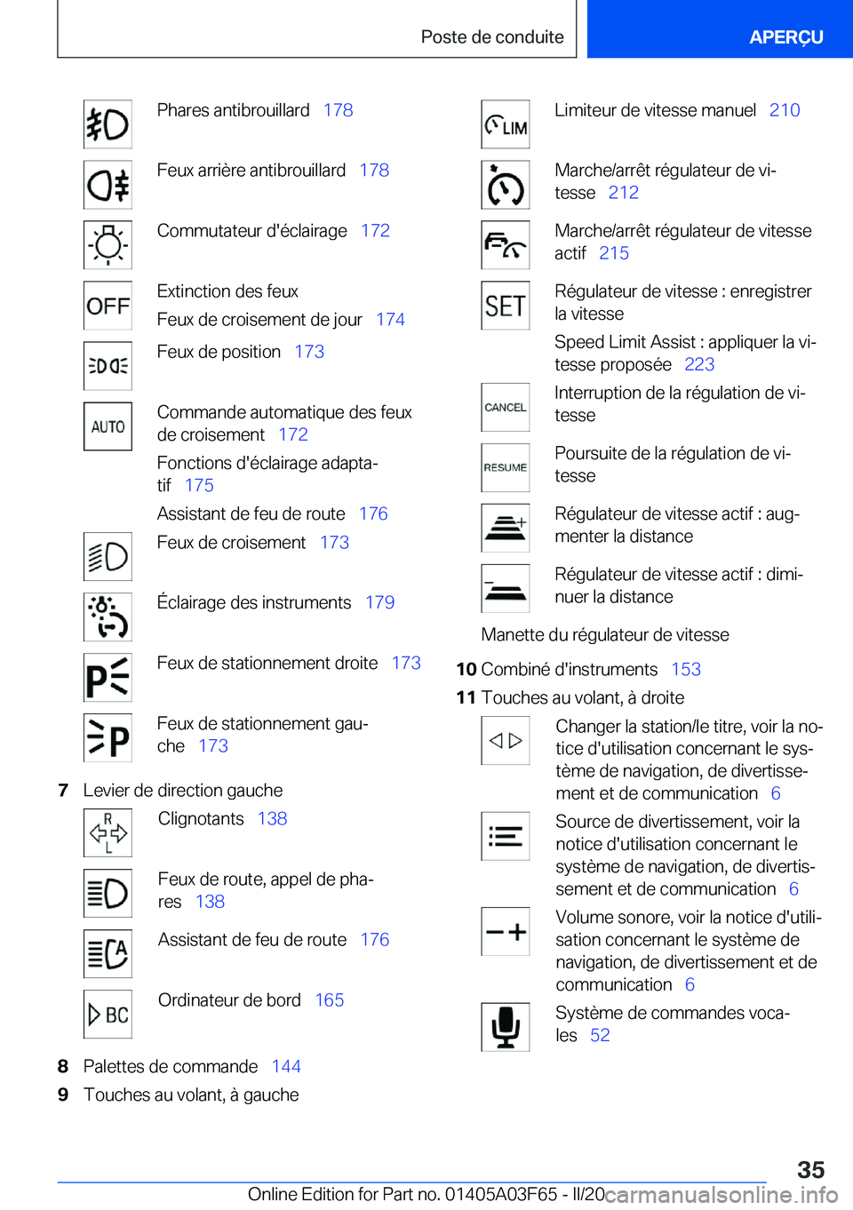 BMW 3 SERIES 2020  Notices Demploi (in French) �P�h�a�r�e�s��a�n�t�i�b�r�o�u�i�l�l�a�r�d\_�1�7�8�F�e�u�x��a�r�r�i�è�r�e��a�n�t�i�b�r�o�u�i�l�l�a�r�d\_ �1�7�8�C�o�m�m�u�t�a�t�e�u�r��d�'�é�c�l�a�i�r�a�g�e\_ �1�7�2�E�x�t�i�n�c�t�i�o�n