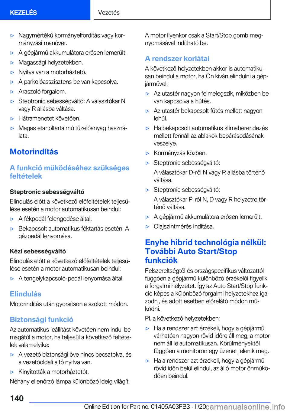 BMW 3 SERIES 2020  Kezelési útmutató (in Hungarian) 'x�N�a�g�y�m�