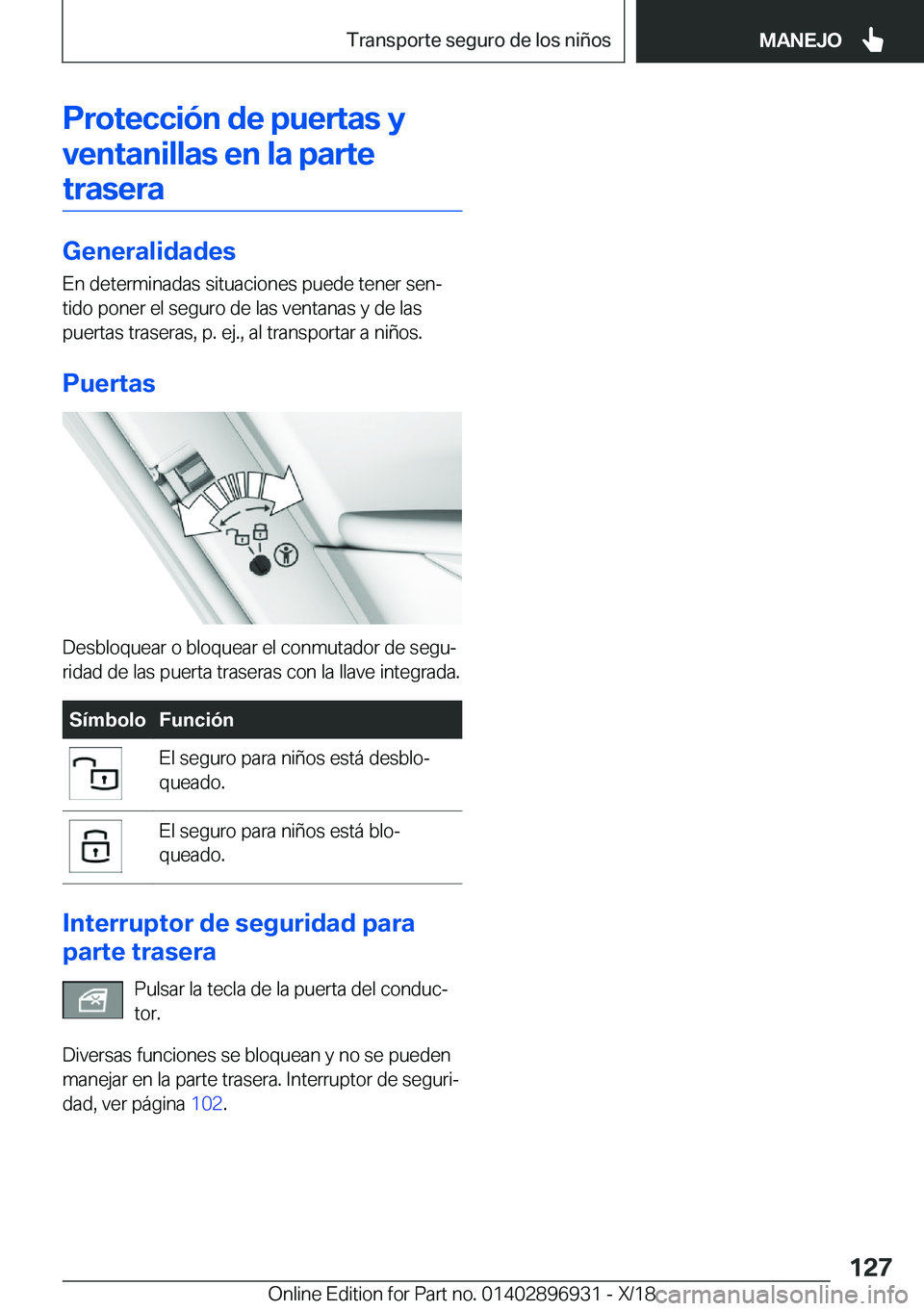 BMW 3 SERIES 2019  Manuales de Empleo (in Spanish) �P�r�o�t�e�c�c�i�