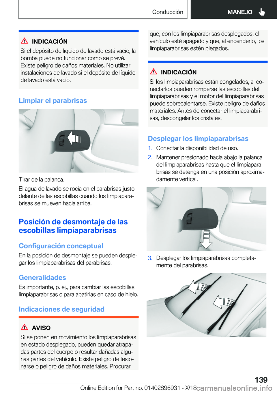BMW 3 SERIES 2019  Manuales de Empleo (in Spanish) �I�N�D�I�C�A�C�I�
