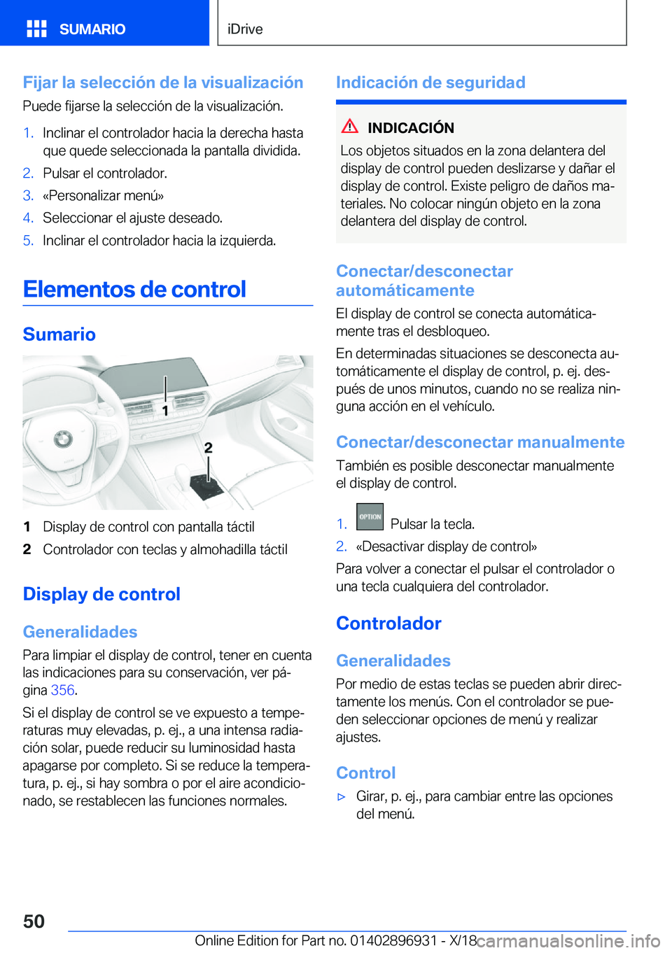 BMW 3 SERIES 2019  Manuales de Empleo (in Spanish) �F�i�j�a�r��l�a��s�e�l�e�c�c�i�