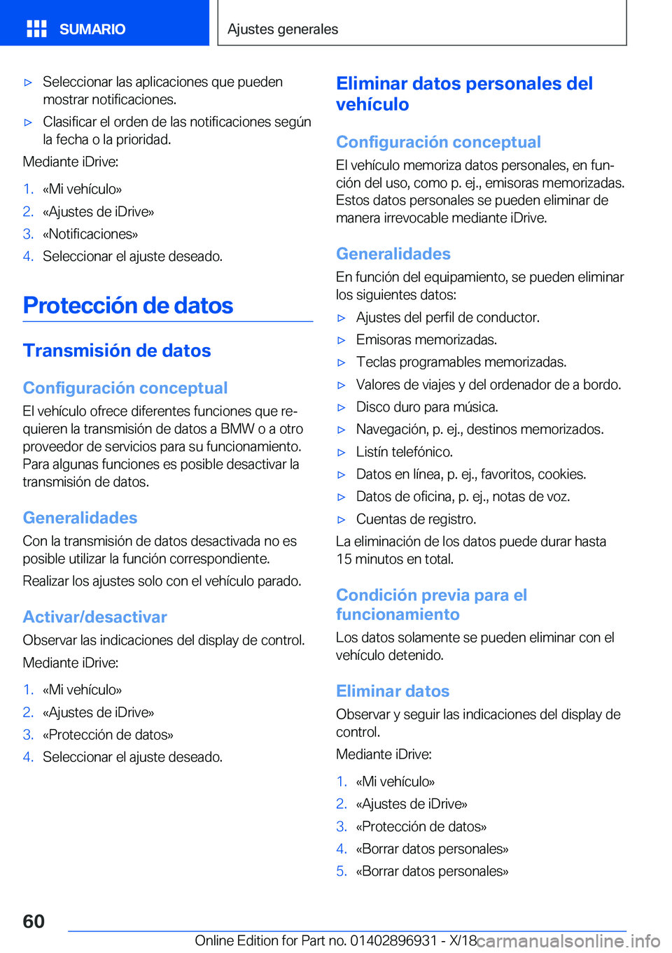 BMW 3 SERIES 2019  Manuales de Empleo (in Spanish) x�S�e�l�e�c�c�i�o�n�a�r��l�a�s��a�p�l�i�c�a�c�i�o�n�e�s��q�u�e��p�u�e�d�e�n
�m�o�s�t�r�a�r��n�o�t�i�f�i�c�a�c�i�o�n�e�s�.x�C�l�a�s�i�f�i�c�a�r��e�l��o�r�d�e�n��d�e��l�a�s��n�o�t�i�f�i�c�a�