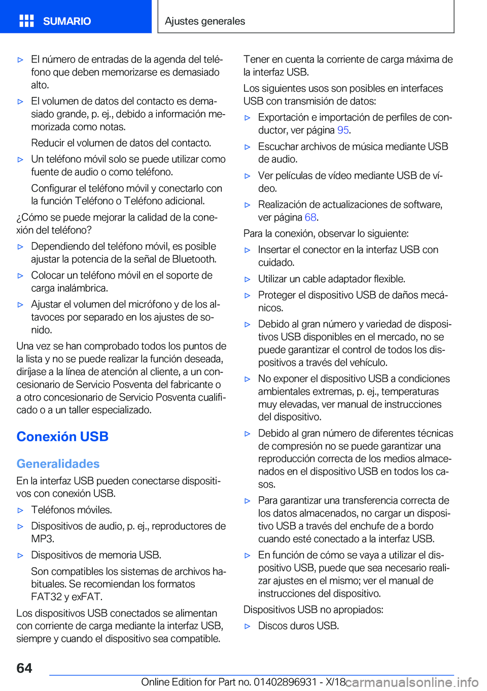 BMW 3 SERIES 2019  Manuales de Empleo (in Spanish) x�E�l��n�