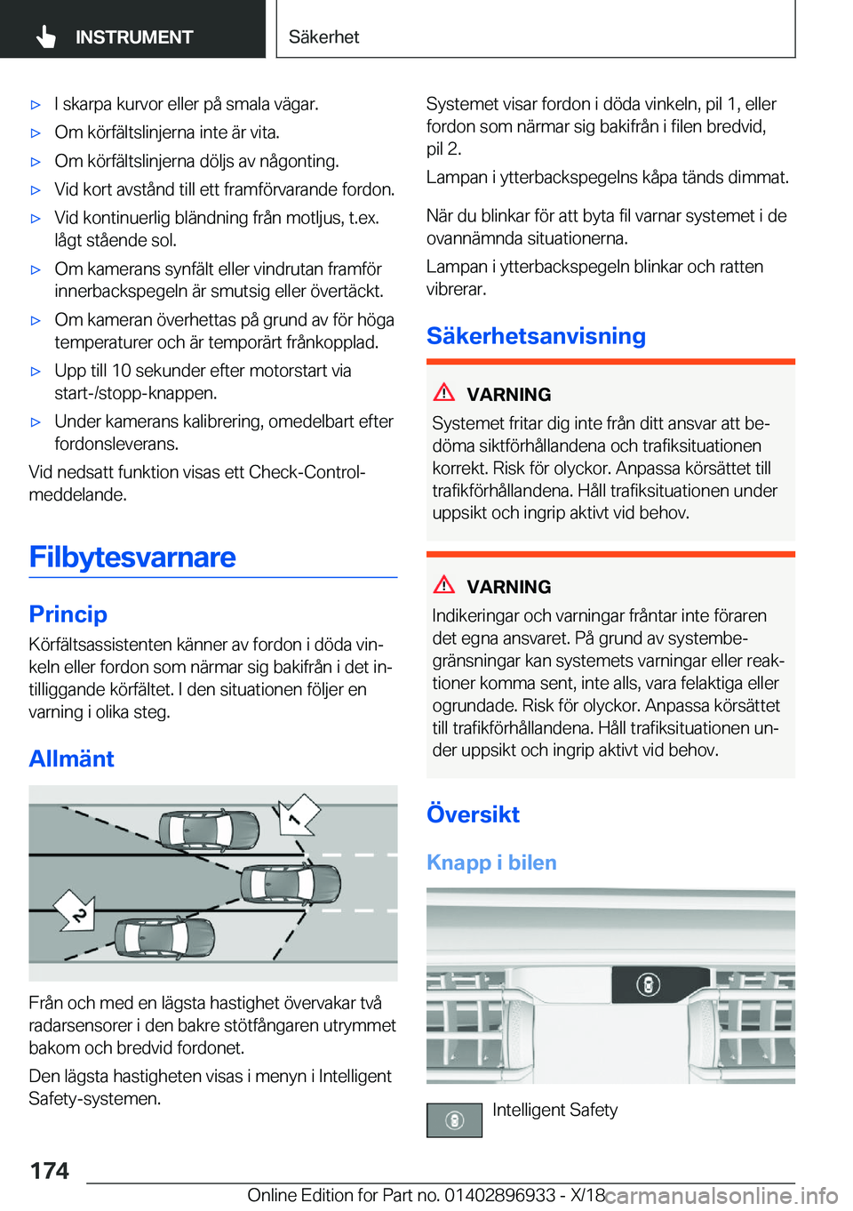 BMW 3 SERIES 2019  InstruktionsbÖcker (in Swedish) x�I��s�k�a�r�p�a��k�u�r�v�o�r��e�l�l�e�r��p�å��s�m�a�l�a��v�ä�g�a�r�.x�O�m��k�