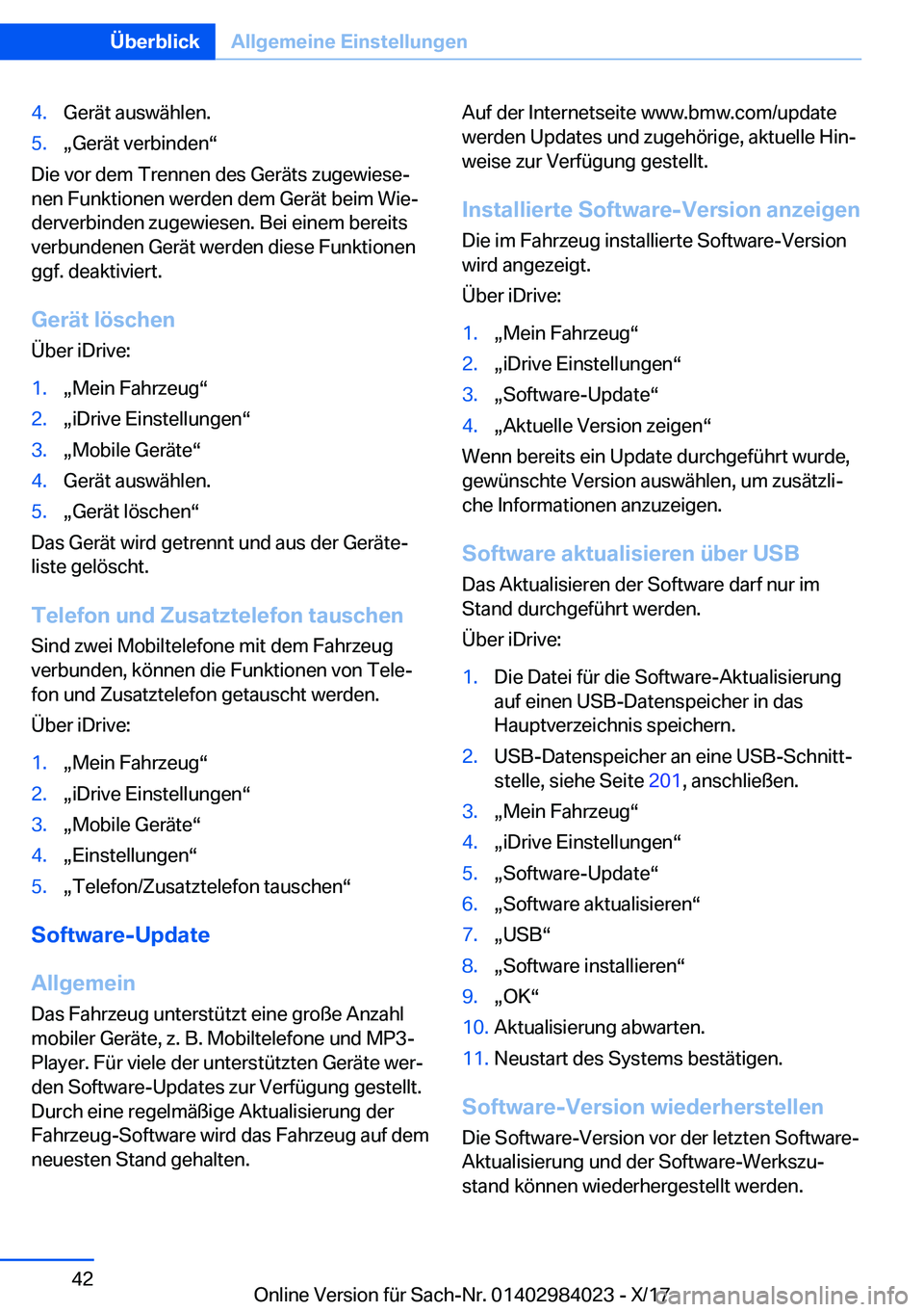 BMW 3 SERIES 2018  Betriebsanleitungen (in German) �4�.�G�e�r�
