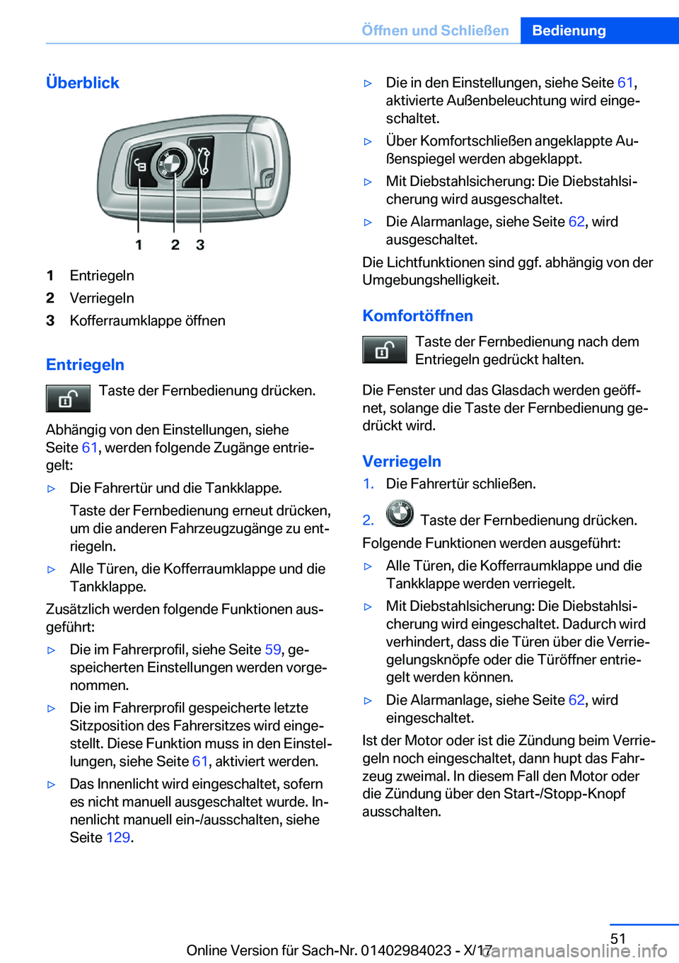BMW 3 SERIES 2018  Betriebsanleitungen (in German) �