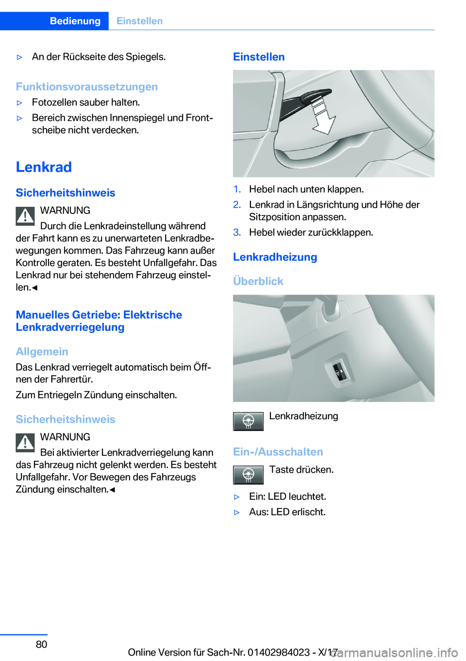 BMW 3 SERIES 2018  Betriebsanleitungen (in German) y�A�n� �d�e�r� �R�
