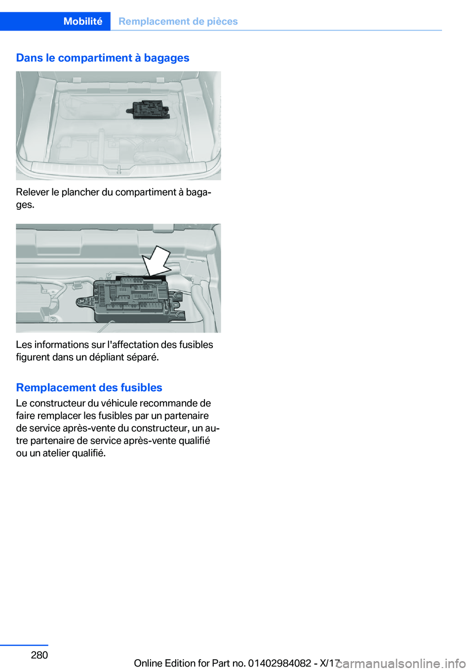 BMW 3 SERIES 2018  Notices Demploi (in French) �D�a�n�s��l�e��c�o�m�p�a�r�t�i�m�e�n�t��