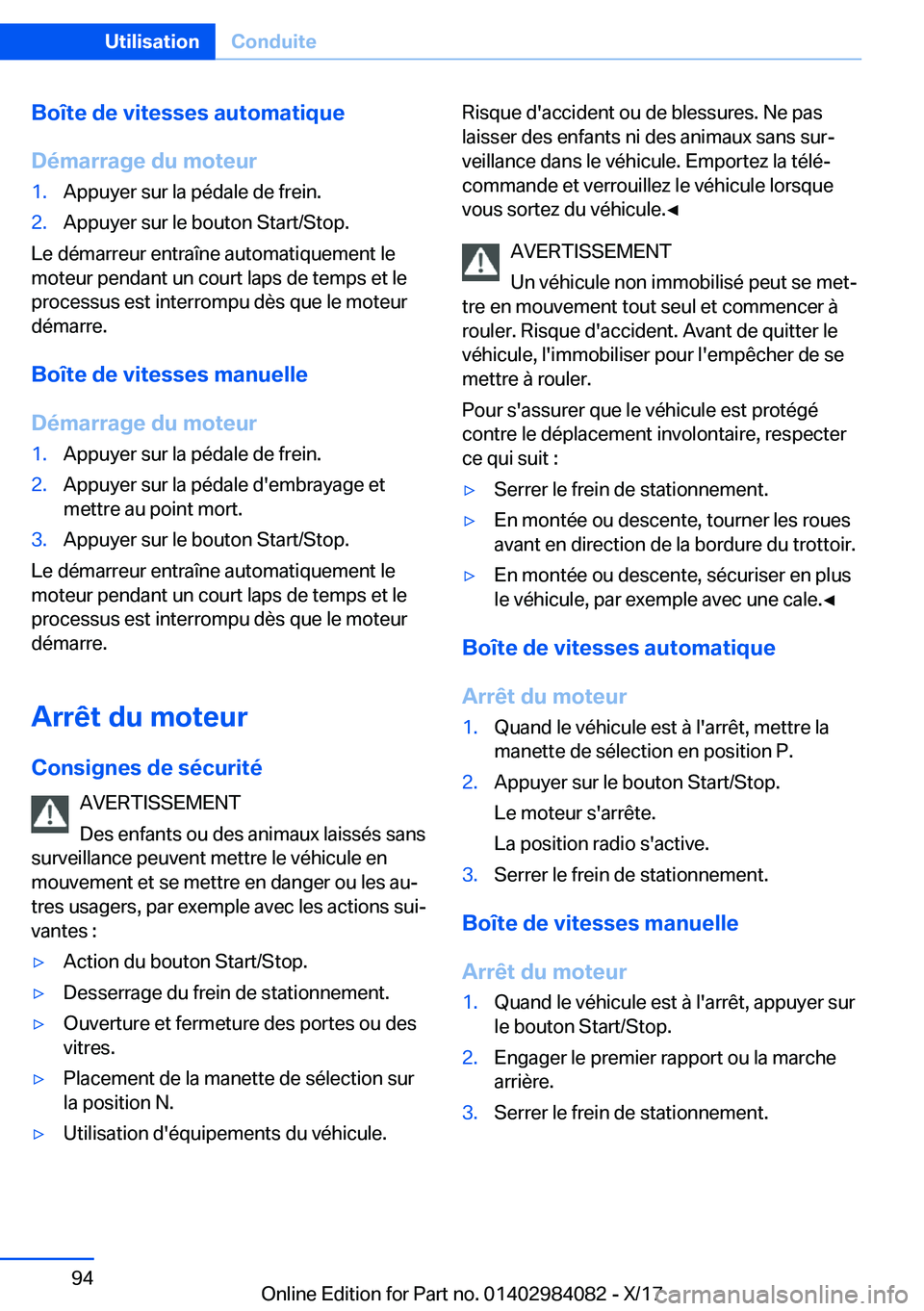BMW 3 SERIES 2018  Notices Demploi (in French) �B�o�