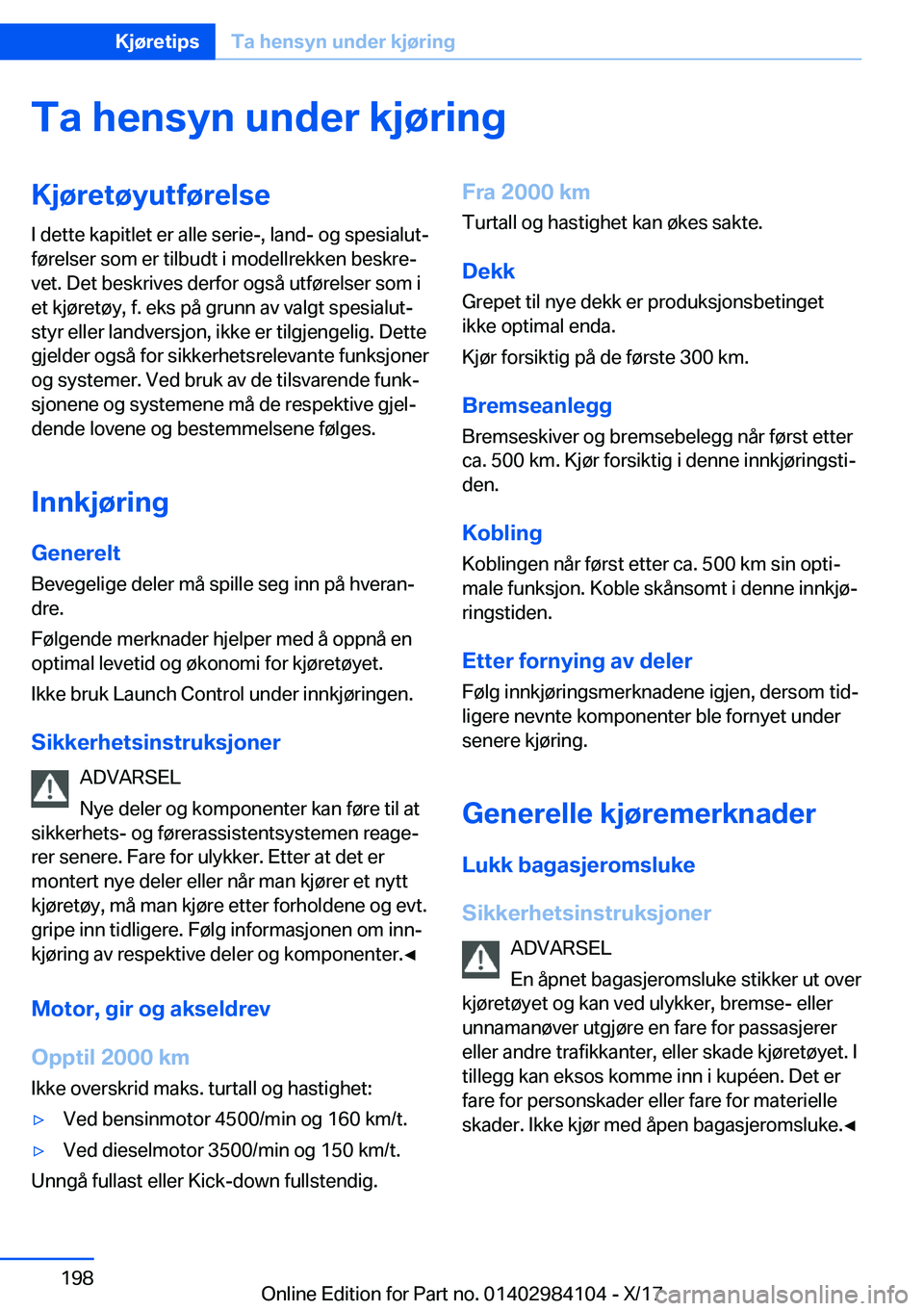 BMW 3 SERIES 2018  InstruksjonsbØker (in Norwegian) �T�a��h�e�n�s�y�n��u�n�d�e�r��k�j�