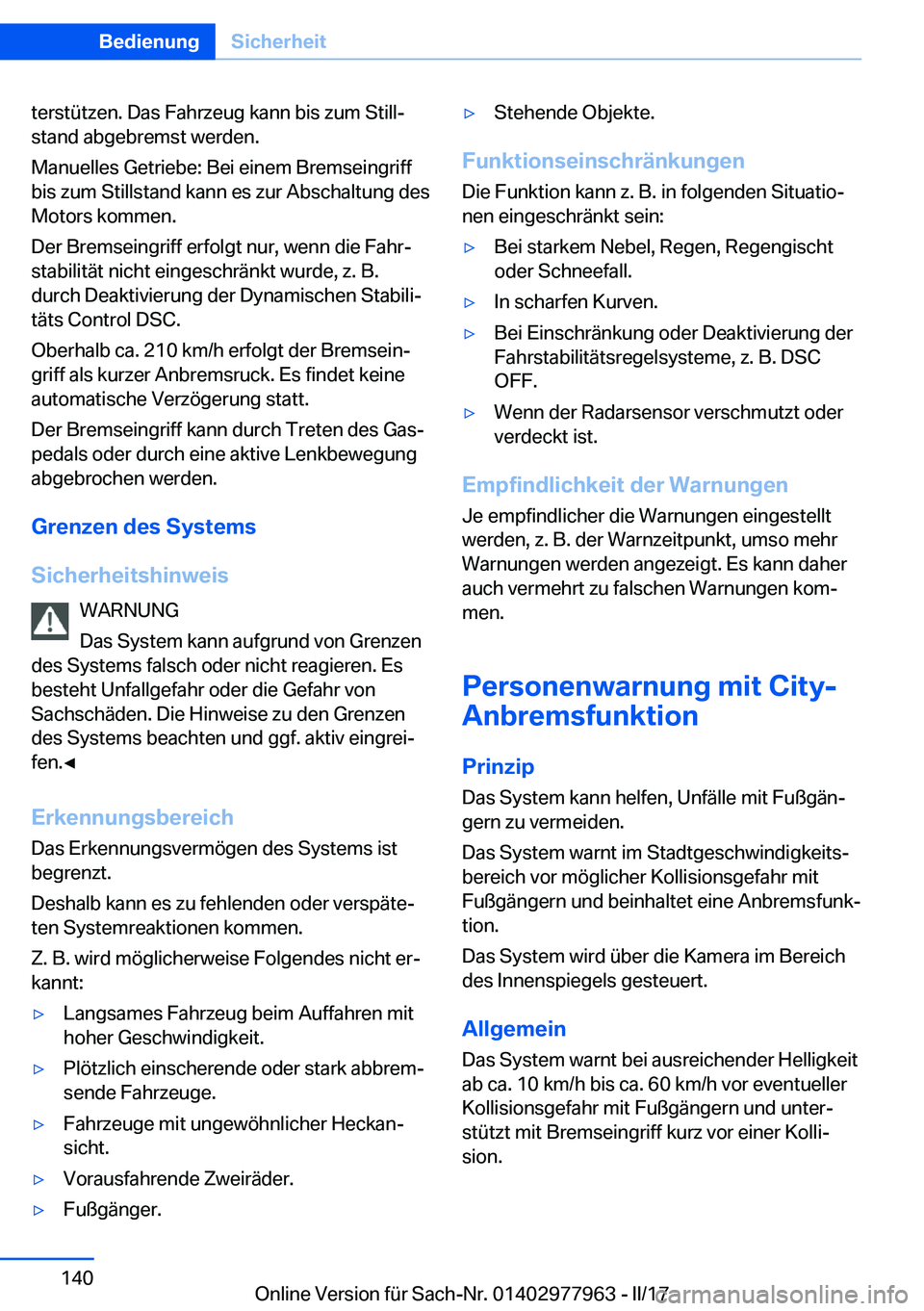 BMW 3 SERIES 2017  Betriebsanleitungen (in German) �t�e�r�s�t�