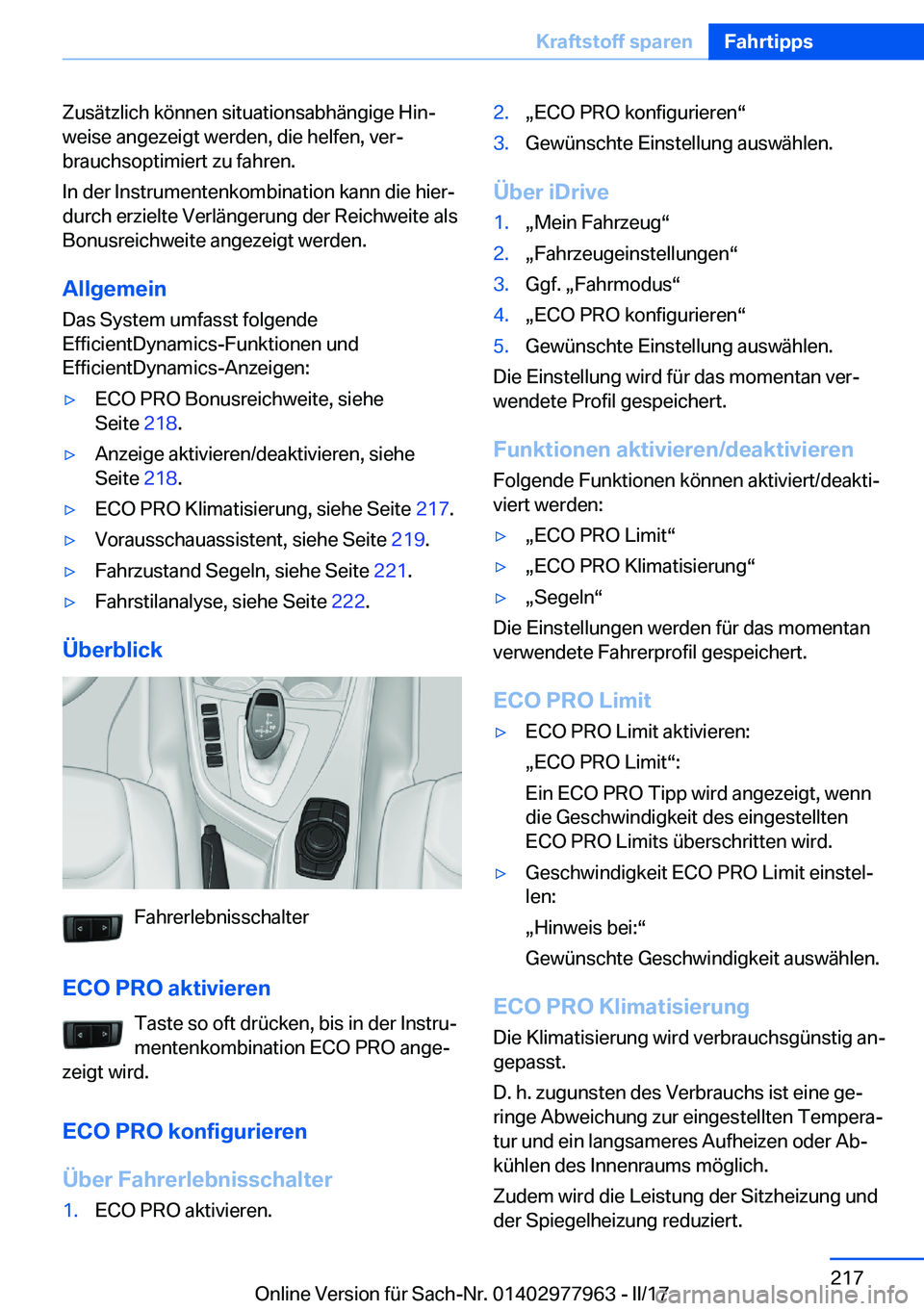 BMW 3 SERIES 2017  Betriebsanleitungen (in German) �Z�u�s�