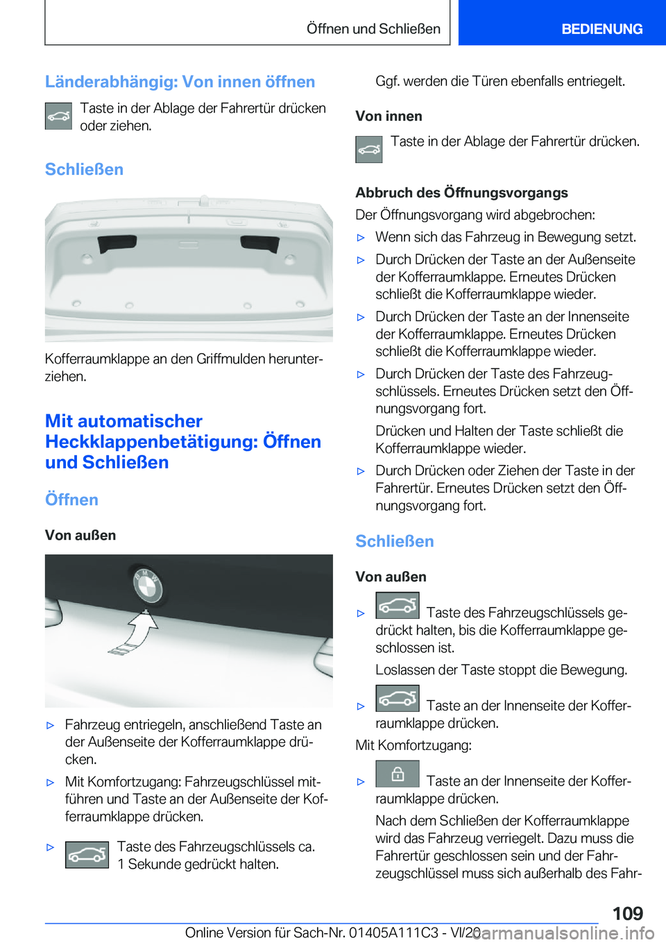 BMW 3 SERIES SEDAN PLUG-IN HYBRID 2021  Betriebsanleitungen (in German) �L�
