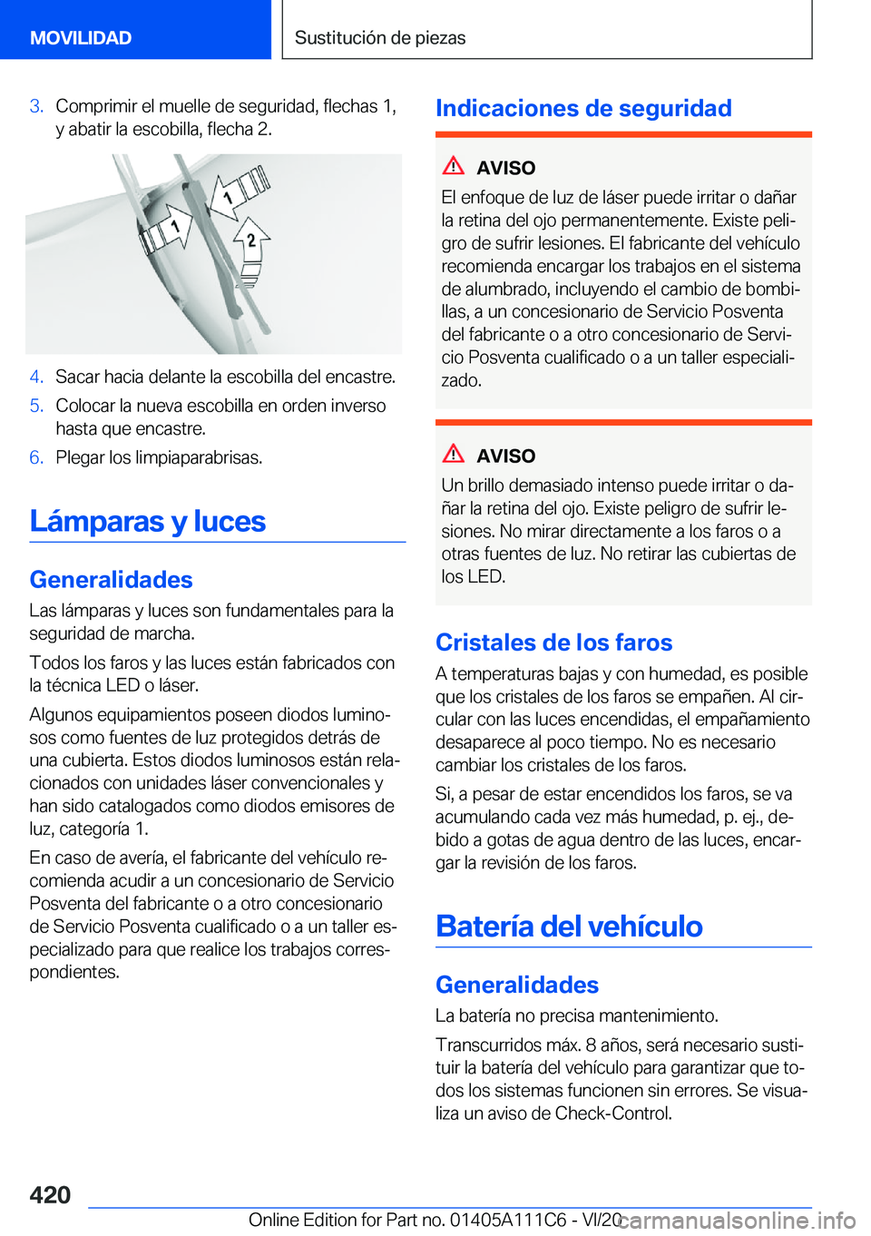 BMW 3 SERIES SEDAN PLUG-IN HYBRID 2021  Manuales de Empleo (in Spanish) �3�.�C�o�m�p�r�i�m�i�r��e�l��m�u�e�l�l�e��d�e��s�e�g�u�r�i�d�a�d�,��f�l�e�c�h�a�s��1�,
�y��a�b�a�t�i�r��l�a��e�s�c�o�b�i�l�l�a�,��f�l�e�c�h�a��2�.�4�.�S�a�c�a�r��h�a�c�i�a��d�e�l�a�n�t�e�