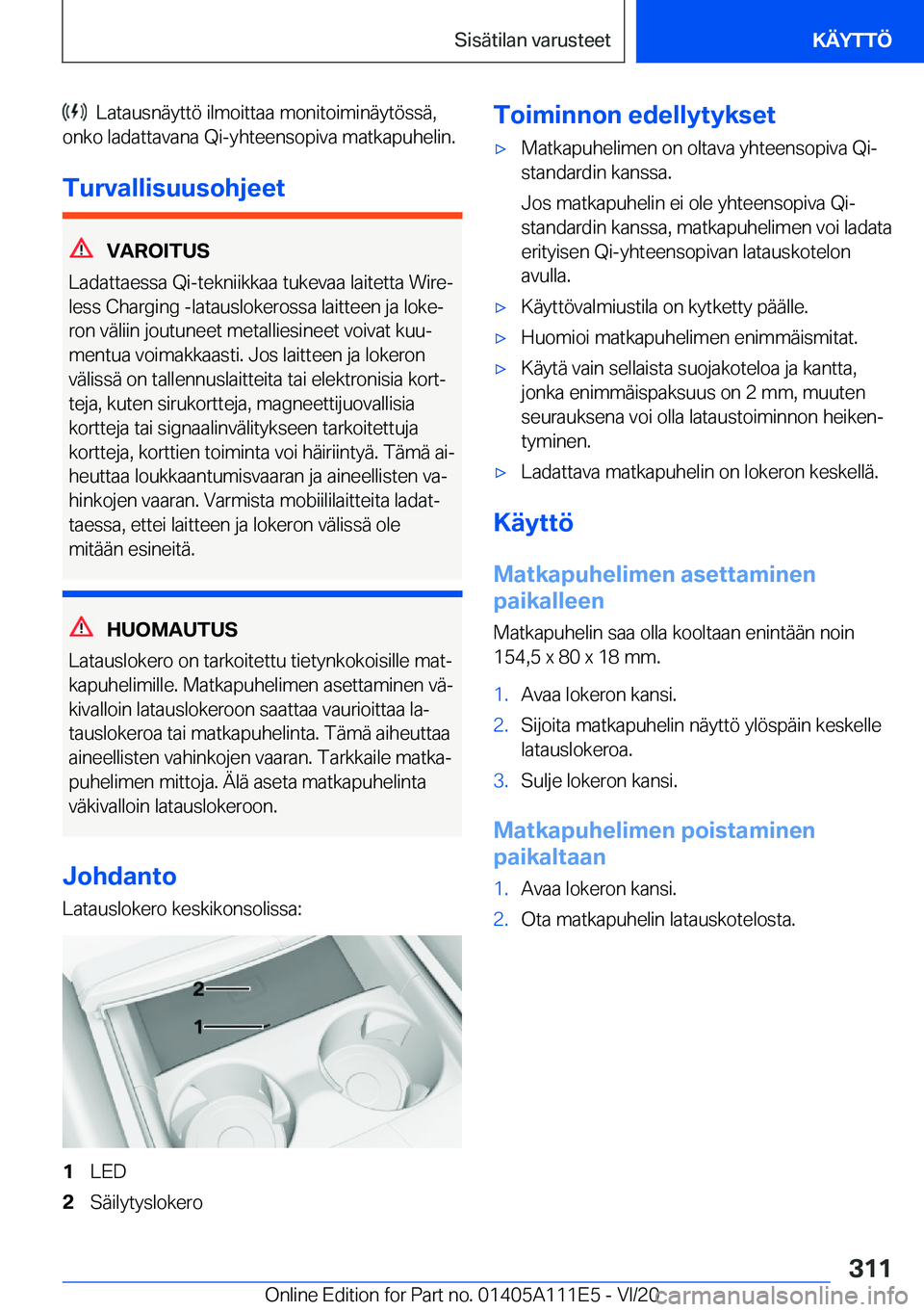 BMW 3 SERIES SEDAN PLUG-IN HYBRID 2021  Omistajan Käsikirja (in Finnish) ���L�a�t�a�u�s�n�
