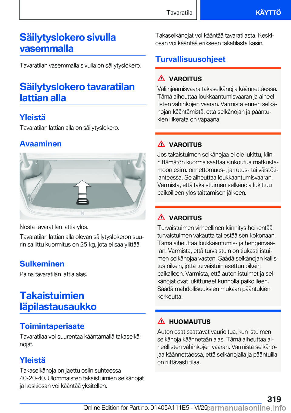 BMW 3 SERIES SEDAN PLUG-IN HYBRID 2021  Omistajan Käsikirja (in Finnish) �S�