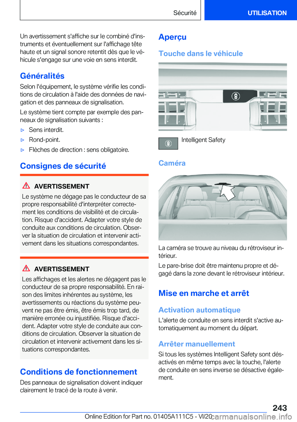 BMW 3 SERIES SEDAN PLUG-IN HYBRID 2021  Notices Demploi (in French) �U�n��a�v�e�r�t�i�s�s�e�m�e�n�t��s�'�a�f�f�i�c�h�e��s�u�r��l�e��c�o�m�b�i�n�é��d�'�i�n�sj
�t�r�u�m�e�n�t�s��e�t��é�v�e�n�t�u�e�l�l�e�m�e�n�t��s�u�r��l�'�a�f�f�i�c�h�a�g�e��t�